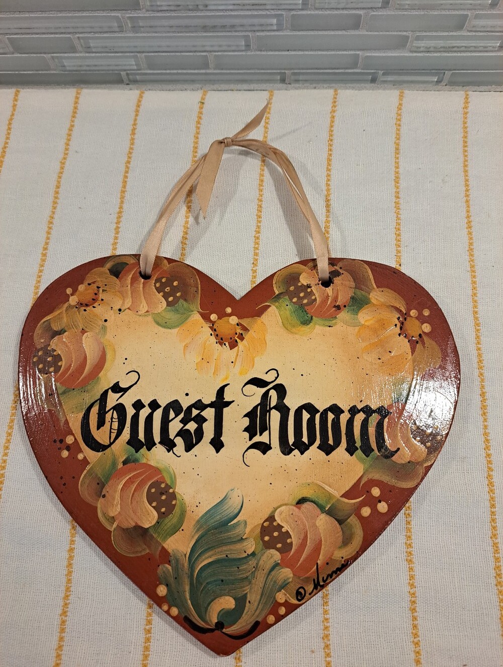 Guest Room Sign, Folk Art Sign, Vintage Folk Art, Handmade Home Sign,